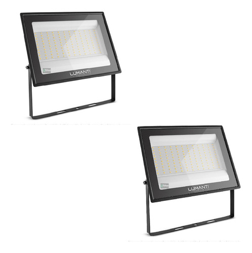Refletor Led Lumanti Refletor Retangular 200w Kit X 2 Unidades