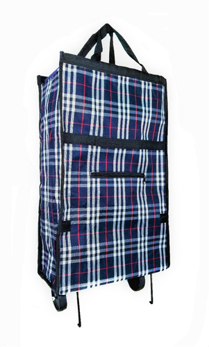 Bolsa Plegable De Mandado Con Ruedas Color Azul marino