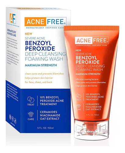 Acnefree Severe Acné 10% Peróxido De Benzoilo Espuma Lavado