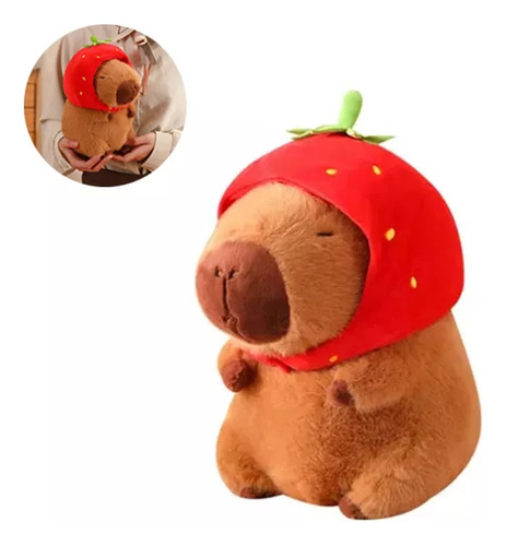 Muñeco Carpincho De Peluche De 23 Cm Y Llavero Capibara De 1