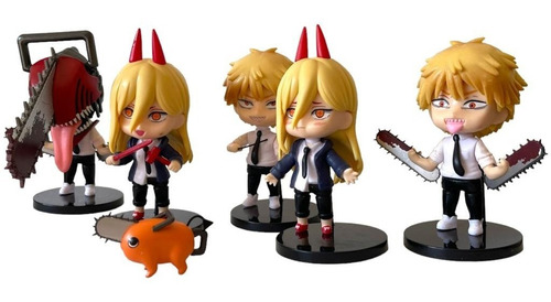 Set 6 Figuras Chainsaw Man Gashapones Pochita Denji 