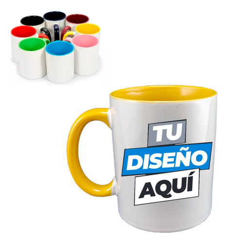 50 Tazas Personalizadas Color Interior Con Imagen Ó Logotipo