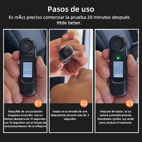 Probador De Alcohol Digital Portátil Con Pantalla Lcd De
