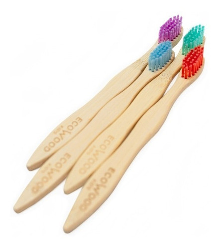Cepillo De Dientes Para Niños Bambú 4 Piezas Biodegradable