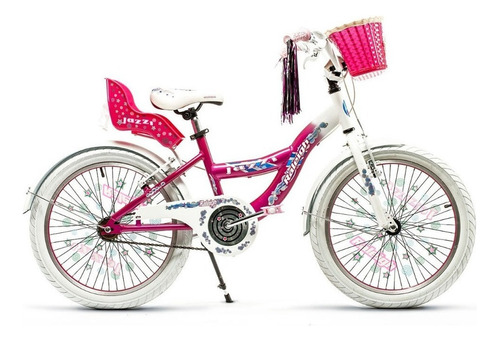 Bicicleta paseo infantil Raleigh Jazzi R20 frenos v-brakes color rosa/blanco con pie de apoyo