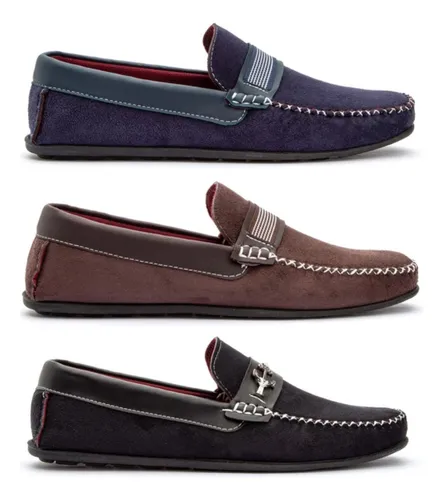 Kit 3 Mocassim Antiderrapante Lançamento Casual Conforto