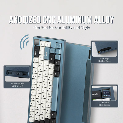 Teclado Mecánico Inalámbrico Epomaker Ms68 Display Bluetooth