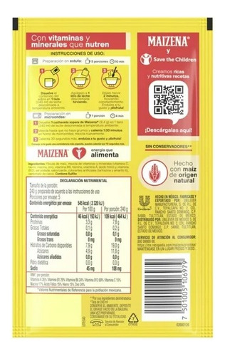 19 Pzas Fécula De Maíz Maizena Atole Fortificado Sabor Vaini