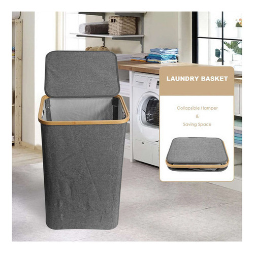 Cesta De Bambú Para Ropa Sucia Con Tapa.