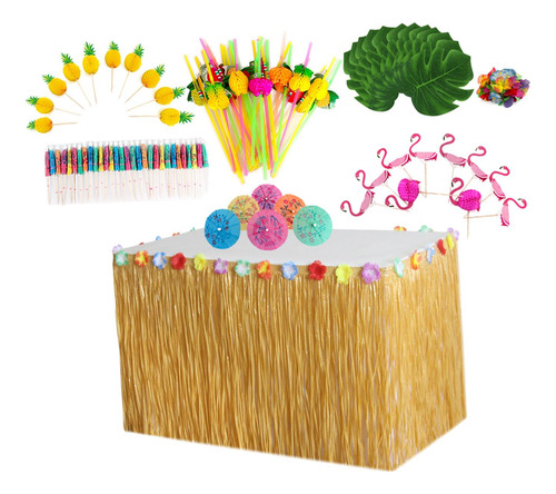 Accesorios De Fiesta Temática De Verano Hawaiano De Paja A