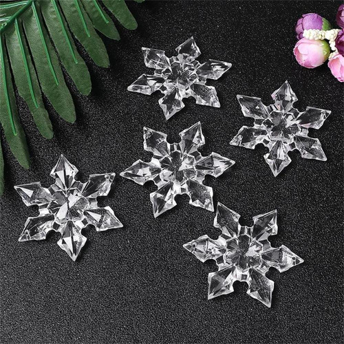 Decoración Navideña Con Forma De Copo De Nieve, Cristal Tran