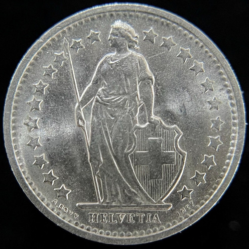 Suiza, 1/2 Franc, 1971. Sin Circular