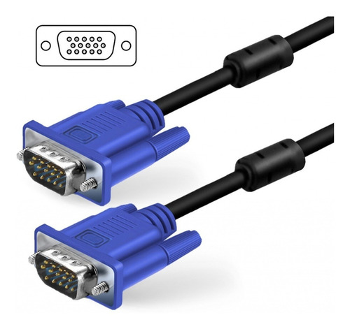 Cable Vga 5 Metros Monitor Notebook Macho A Macho C/filtro