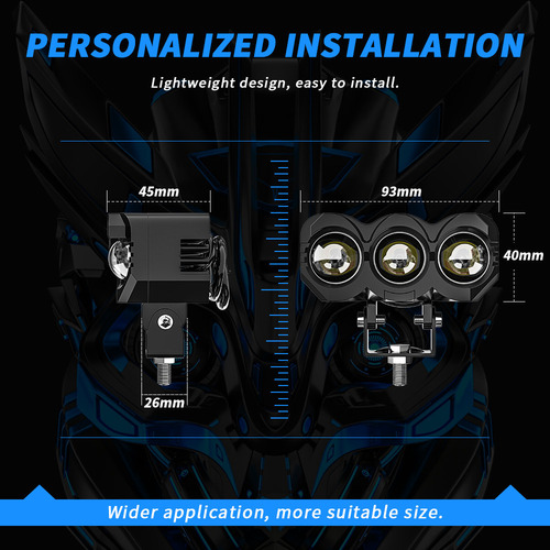 I Farol Led Auxiliar Três Modos Universal 48000 Lm 120w,