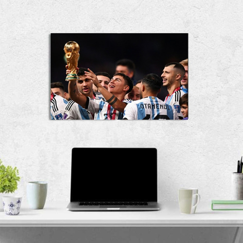 Cuadro Paulo Dybala 20x30cm Copa Del Mundo Argentina Campeón