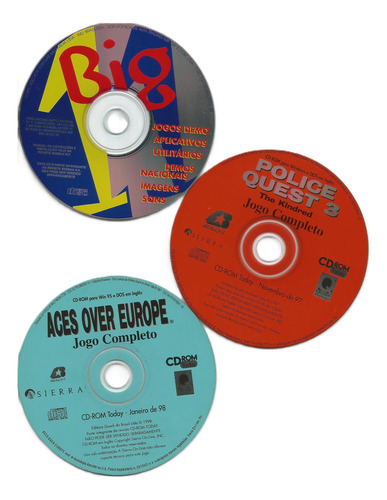 Bk9242 3 Cds De Jogos Pc Police Quest, Aces Over E Big