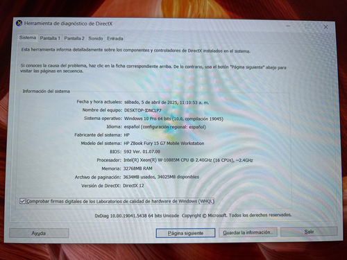 Remate! Hp Zbook Fury 15 G7/ Intel Xeon/ Nvidia Quadro T2000 (Usado)