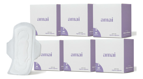 Absorvente Amai Fluxo Regular Algodão Orgânico - 48 Unidades