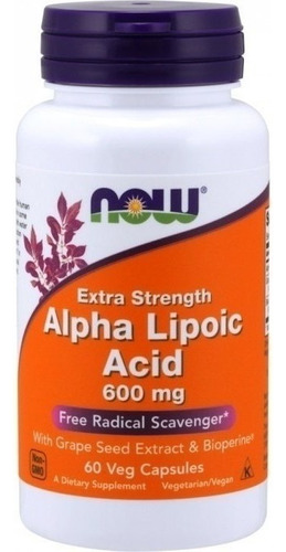 Ácido Alfa Lipoico 600 Mg Now 60 Caps