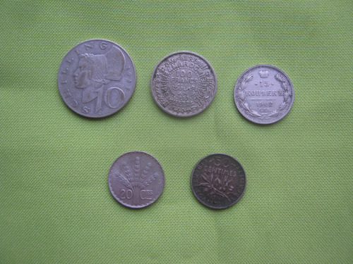 Lote De Monedas De Plata 5 Diferentes