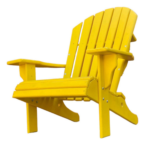 Cadeira De Jardim Cido Neves Adirondack Cn-0004 Amarelo Ipê Com Braços 1 Corpo 30cm X 70cm X 80cm