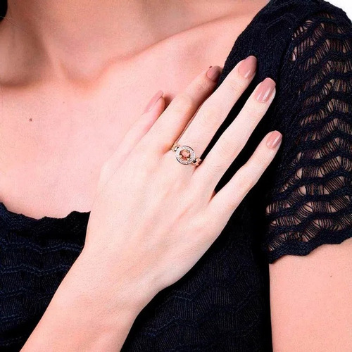 Anel Rommanel Formatura Banhado Cristal E Zirconias 511754