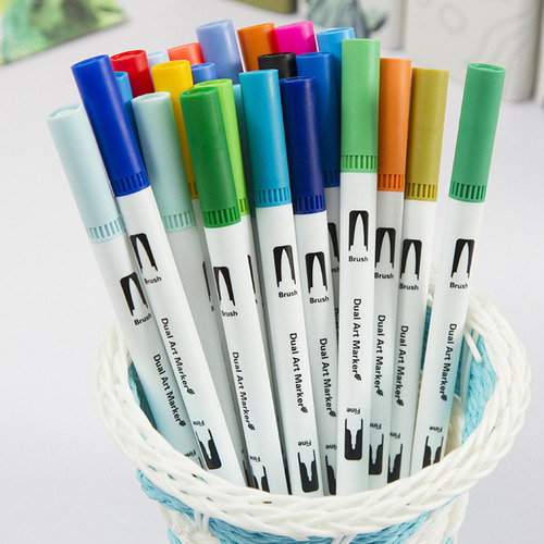 100 Bolígrafos De Doble Punta, Colores Brillantes Para