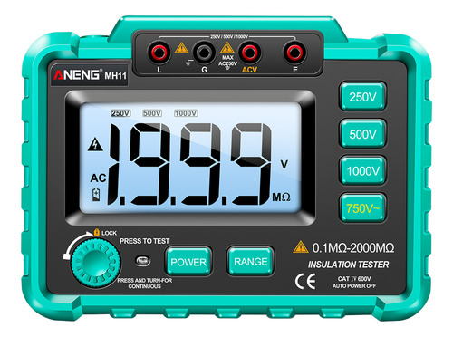 Megóhmetro Aneng Mh11 500v-1000v Medidor De Resistencia Aisl