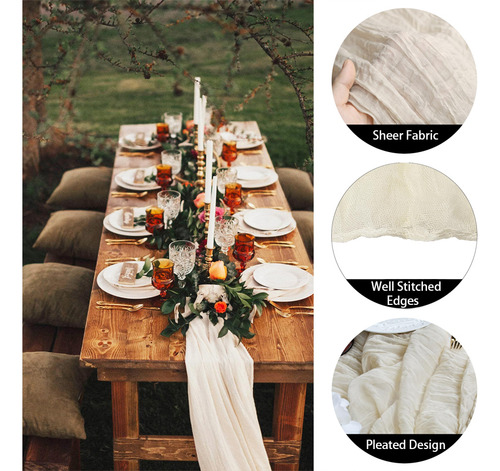 Mantel De Gasa, 90 X 4 Unidades, 100 Cm, Para Bodas