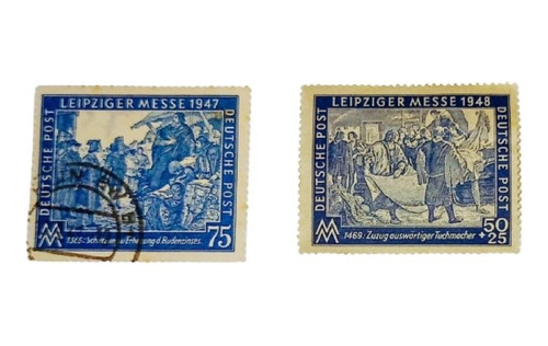 2 Estampillas Alemania Ocup. Aliada / Sovietica 1947-1948