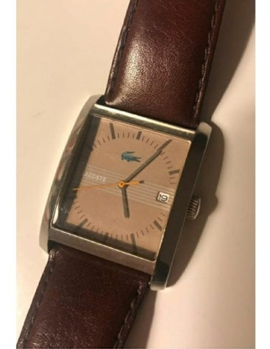 Relógio Lacoste Original Com Pulseira De Couro Marrom
