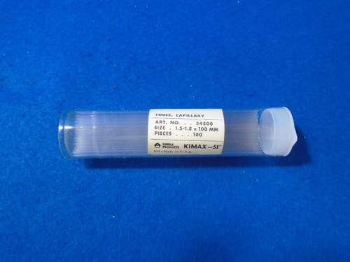 Tubo Capilar Para Punto De Fusion 100 X 1.5 A 1.8 Mm Kimax