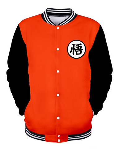 Dragon Ball Goku Varsity Chaqueta Otoño Casual Sudadera