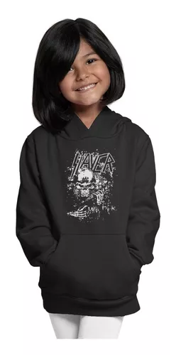 Sudadera Unica Niño/niña Negra Banda Slayer Metal Musica