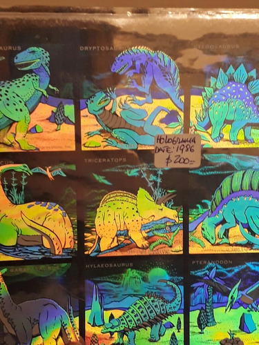 Hologramas Dinosaurios. De La Decada De Los 80. (Usado)
