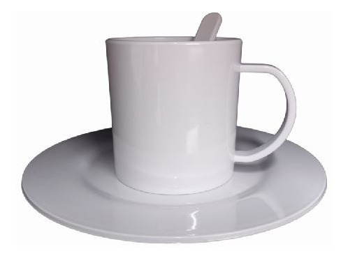 Imagen 5 de 8 de Set Jardin Taza + Plato + Cuchara Polimero Sublimable