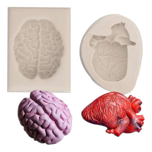 Molde Silicona Corazon Y Cerebro