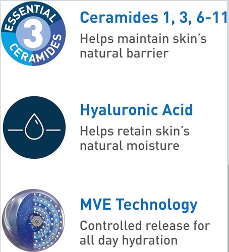 Cerave Crema Hidratante, Tecnología Mev Y Ácido Hialurónico Todo Tipo De Piel Día/noche