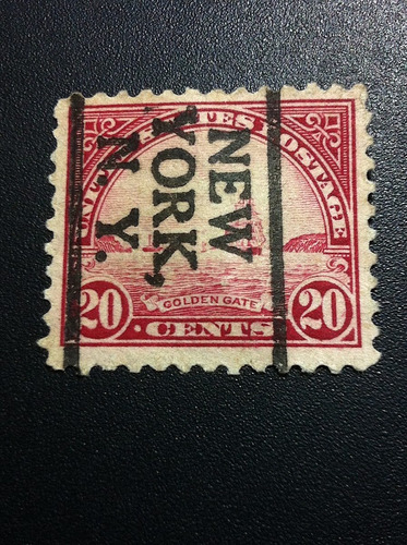 Timbre Estampilla Postal Golden Gate 20¢ 1922 New York