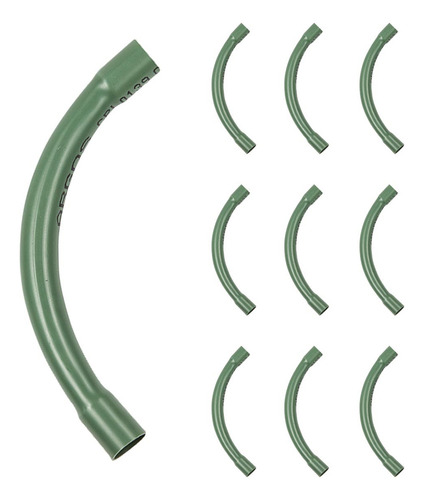 10pz Codo 3/4 Conduit Verde Eléctrico Pvc Ligero C/ Cople