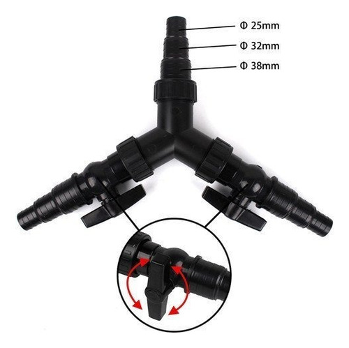 Conector de manguera divisoria Sunsun CST-02f con registro