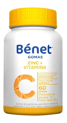 Gomas Benet Vitamina C + Zinc Tarro - Unidad a $473