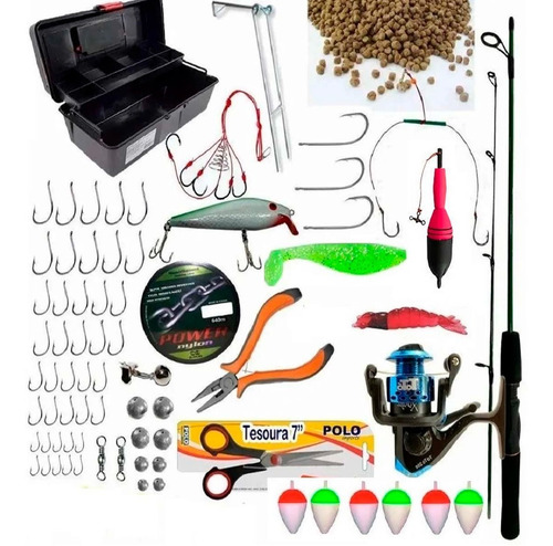 Imagem 6 de 7 de Tralha De Pesca Completo Vara Molinete Maleta Pronto P/ Uso