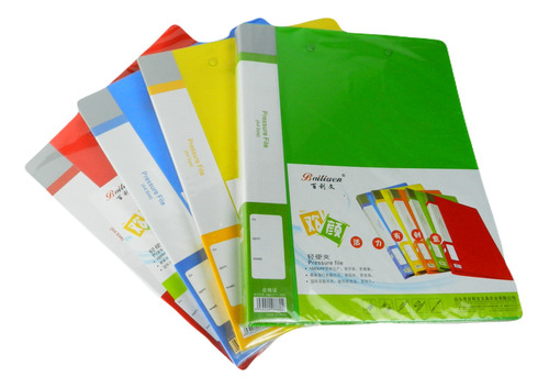 Carpeta Plastica Colores Vivos A4 2 Ganchos X6und