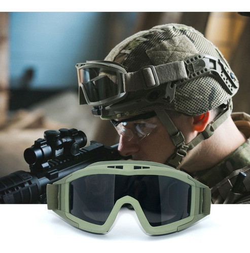 11 Gafa Goggle Militar Táctica Desert Shooting Moto Con