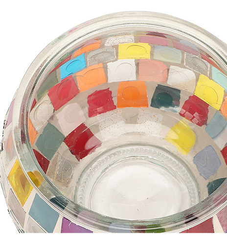 Castiçal De Vidro Em Mosaico, Castiçal Feito À Mão, Colorido