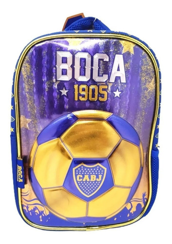 Mochila Boca Juniors Jardín C/pasto 12 Pulgadas Cresko 