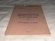 Comprar Reglamento Para El Ejercito De La Ley N° 14.777  1 - E. A.