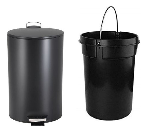 Set Tachos De Basura 3 Lts Y 12 Lts Negro Hogar Actual