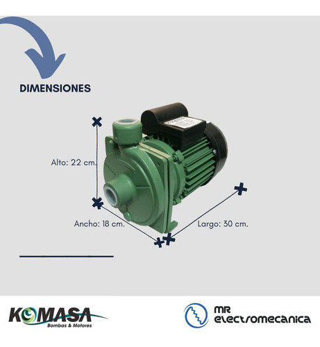 Bomba Agua Centrifuga Komasa 1½ Hp Kb3 28 Metros
